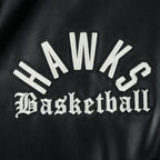 NBA ATLANTA HAWKS MODERN ORIGINALS MEN'S LEATHER VARSITY JACKET (JET BLACK)