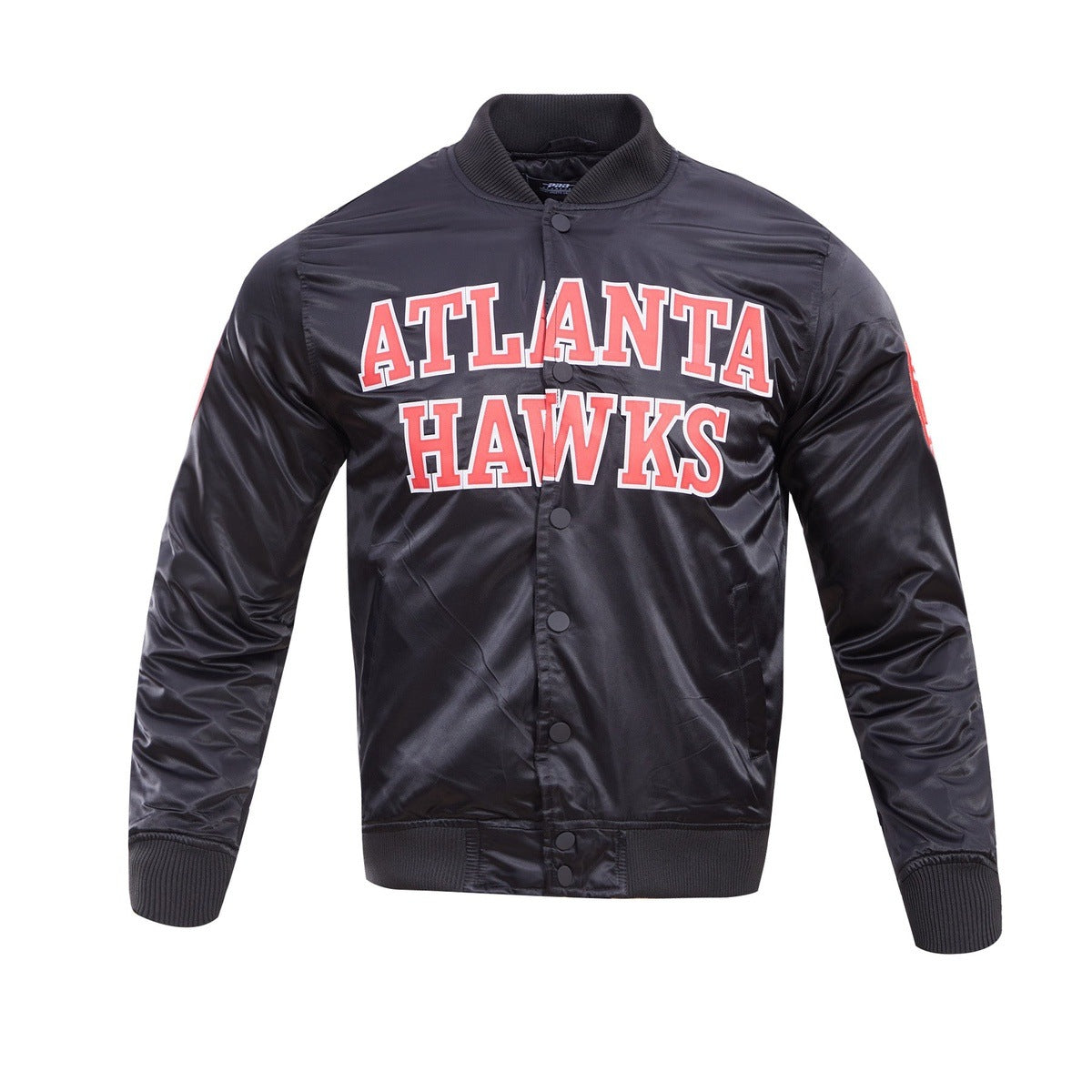 NBA ATLANTA HAWKS BLOUSON EN SATIN À GRAND LOGO POUR HOMME (NOIR)