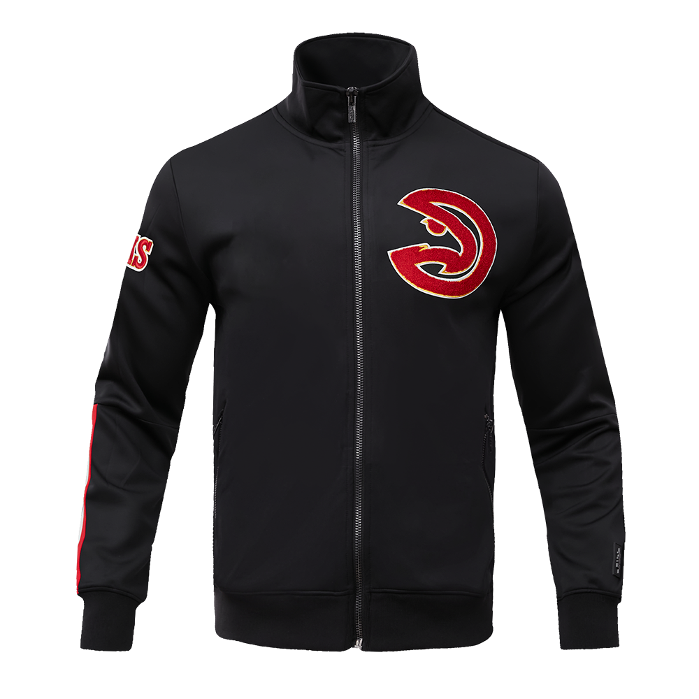 NBA ATLANTA HAWKS CLASSIC VESTE D'ENTRAÎNEMENT EN MAILLE DOUBLE POUR HOMME (NOIR)
