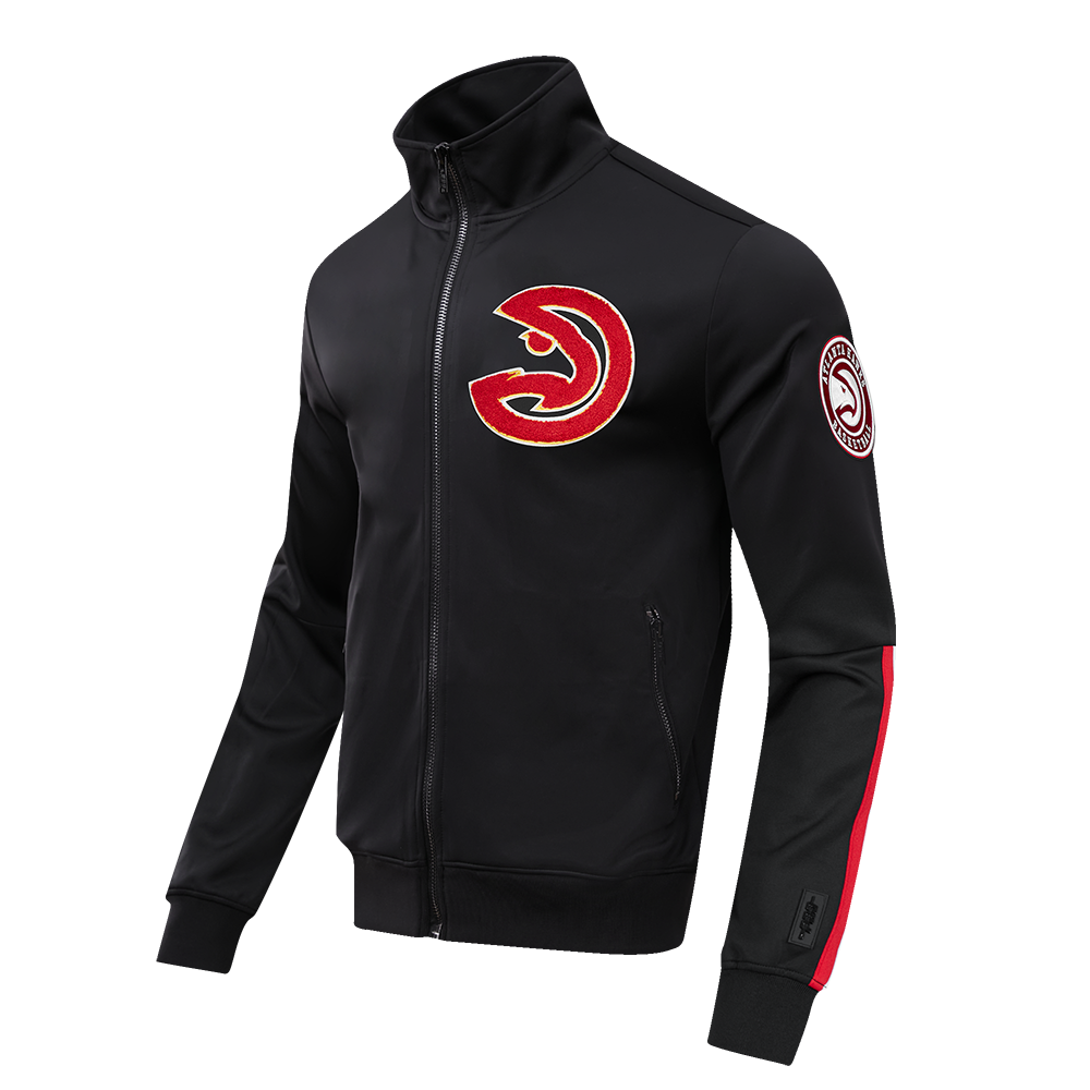 NBA ATLANTA HAWKS CLASSIC VESTE D'ENTRAÎNEMENT EN MAILLE DOUBLE POUR HOMME (NOIR)