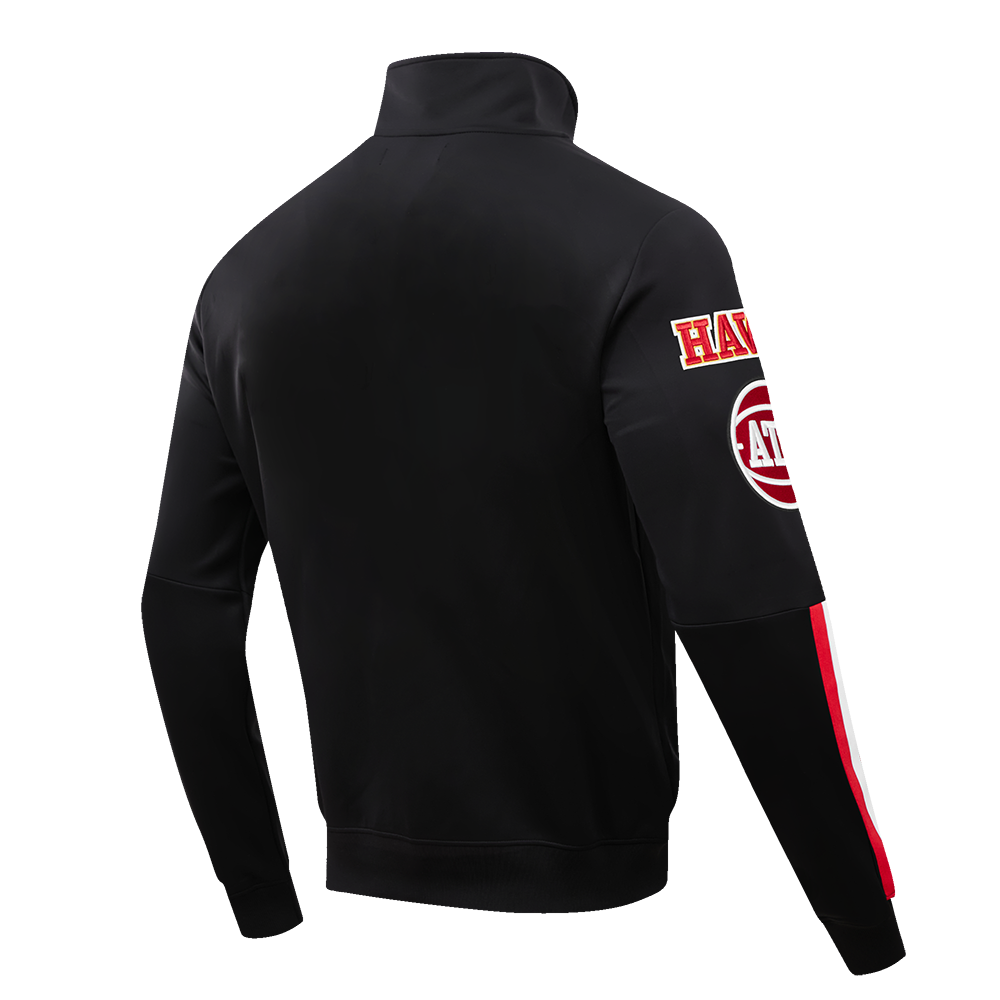 NBA ATLANTA HAWKS CLASSIC VESTE D'ENTRAÎNEMENT EN MAILLE DOUBLE POUR HOMME (NOIR)