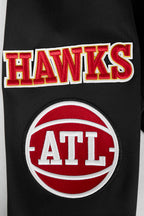 NBA ATLANTA HAWKS CLASSIC VESTE D'ENTRAÎNEMENT EN MAILLE DOUBLE POUR HOMME (NOIR)