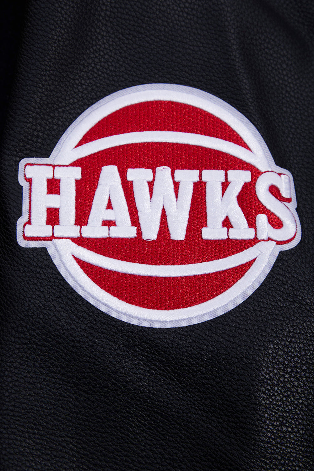 NBA ATLANTA HAWKS RETRO CLASSIC MEN'S RIB WOOL VARSITY JACKET (BLACK/RED/BLACK)