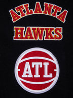 NBA ATLANTA HAWKS RETRO CLASSIC MEN'S RIB WOOL VARSITY JACKET (BLACK/RED/BLACK)