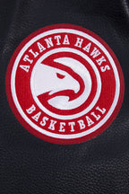 NBA ATLANTA HAWKS RETRO CLASSIC MEN'S RIB WOOL VARSITY JACKET (BLACK/RED/BLACK)