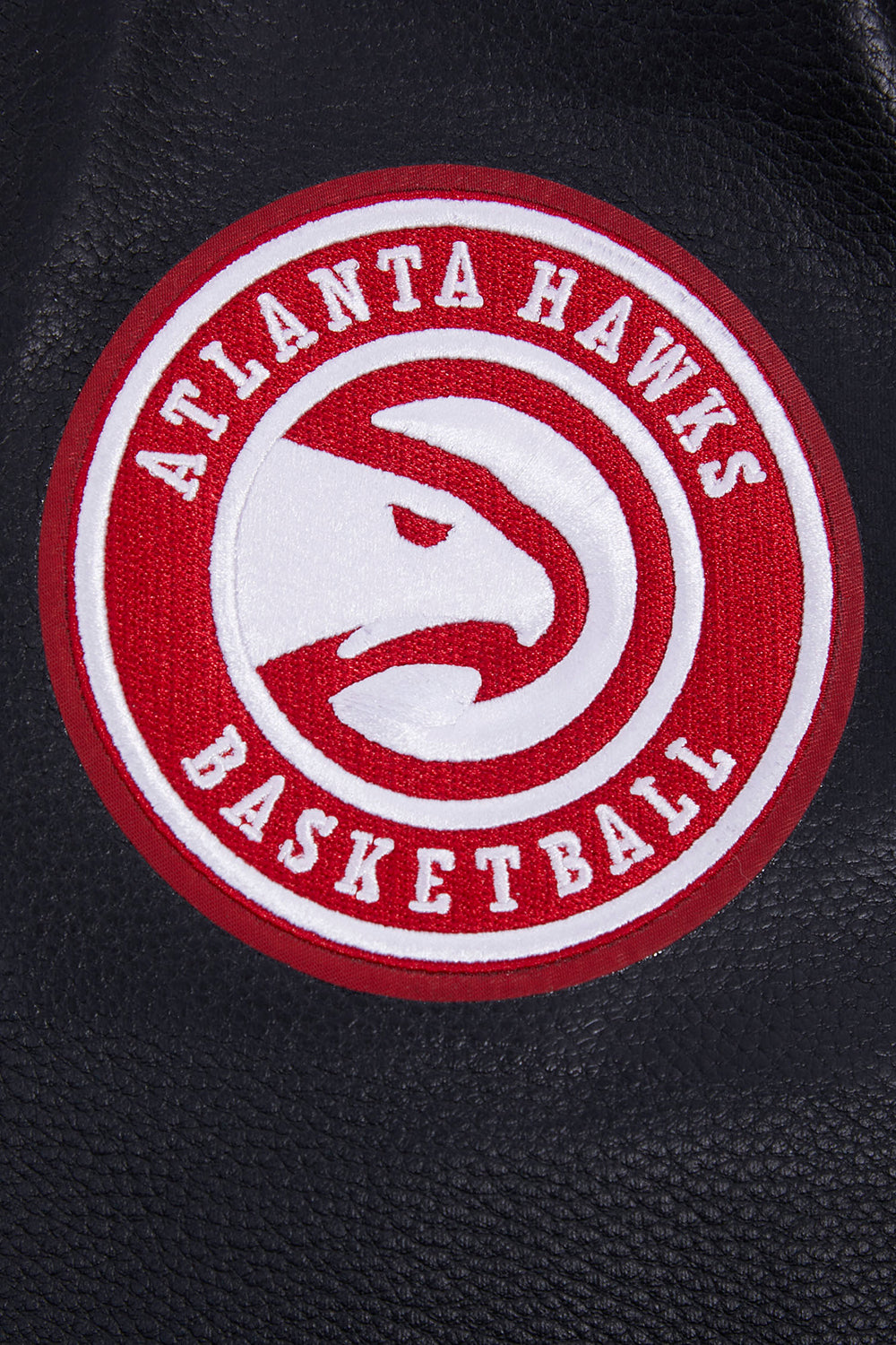 NBA ATLANTA HAWKS RETRO CLASSIC MEN'S RIB WOOL VARSITY JACKET (BLACK/RED/BLACK)