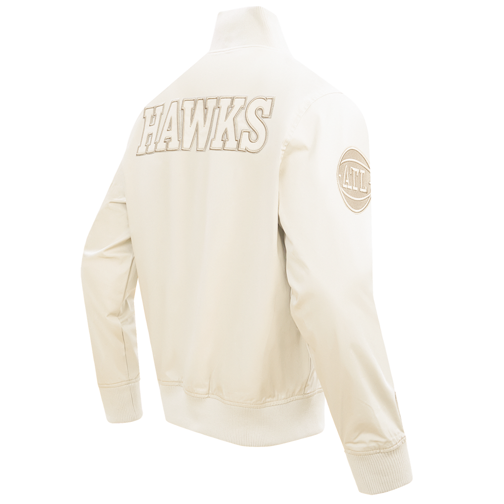 NBA ATLANTA HAWKS NEUTRAL MEN'S  TWILL JACKET (EGGSHELL)