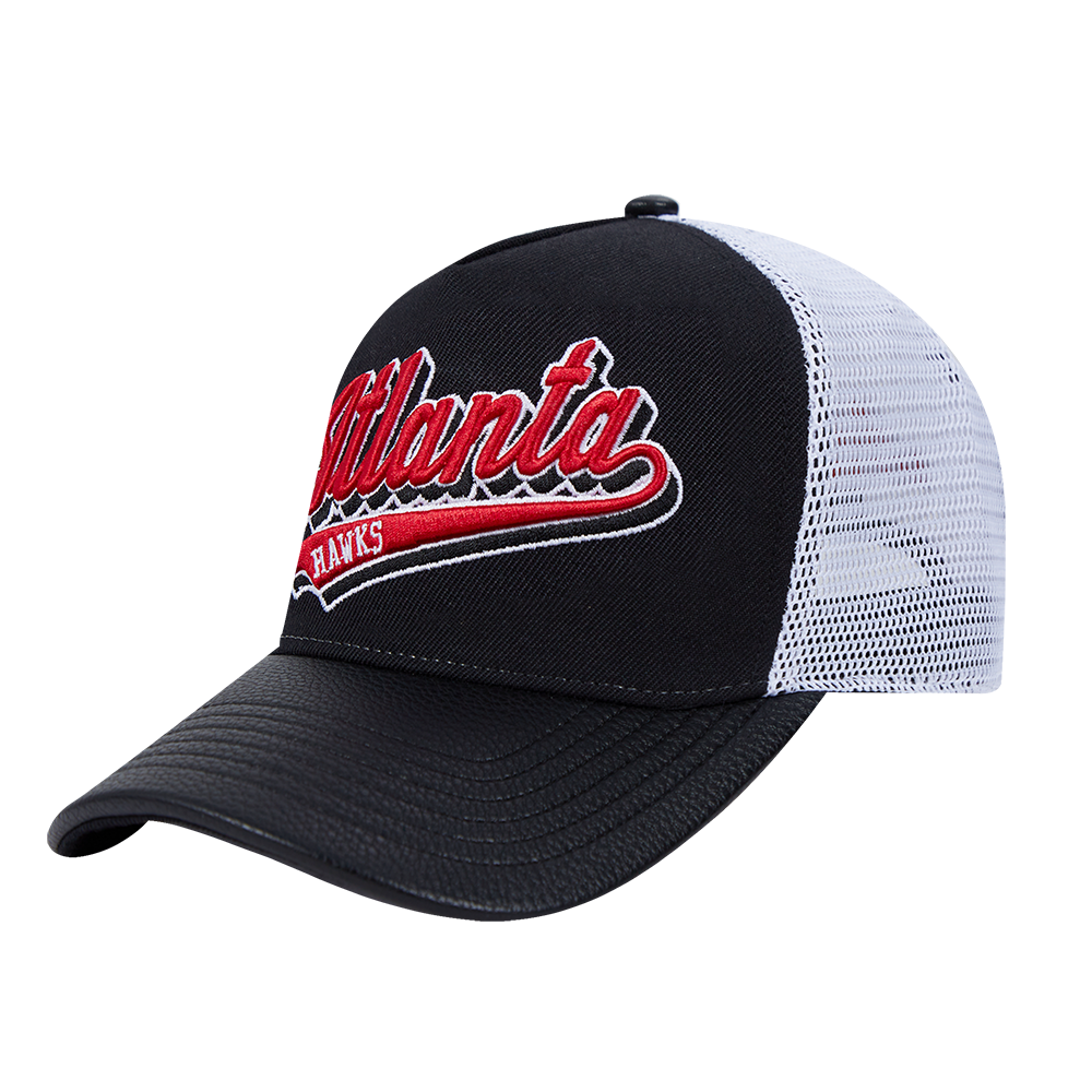 NBA ATLANTA HAWKS SCRIPT TAIL TRUCKER HAT (BLACK)