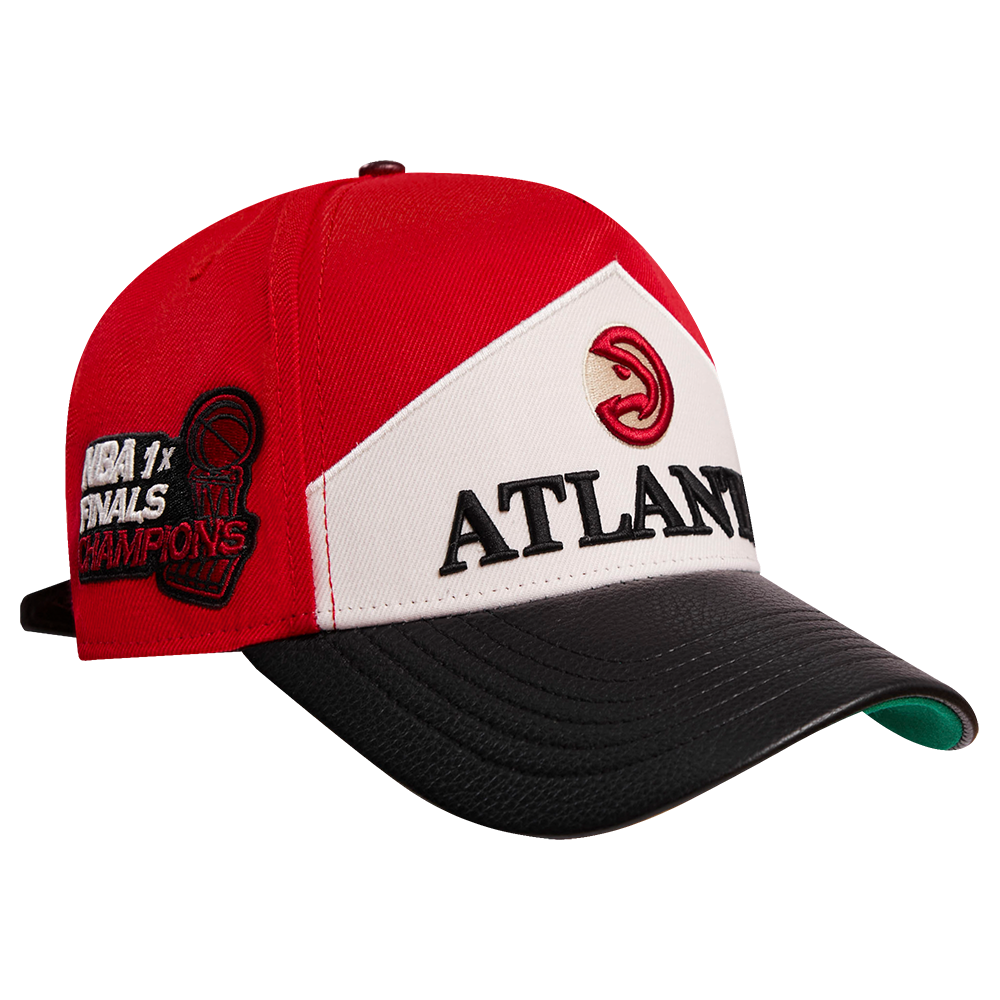 NBA ATLANTA HAWKS CHEVRON PINCH FRONT SNAPBACK HAT (RED)