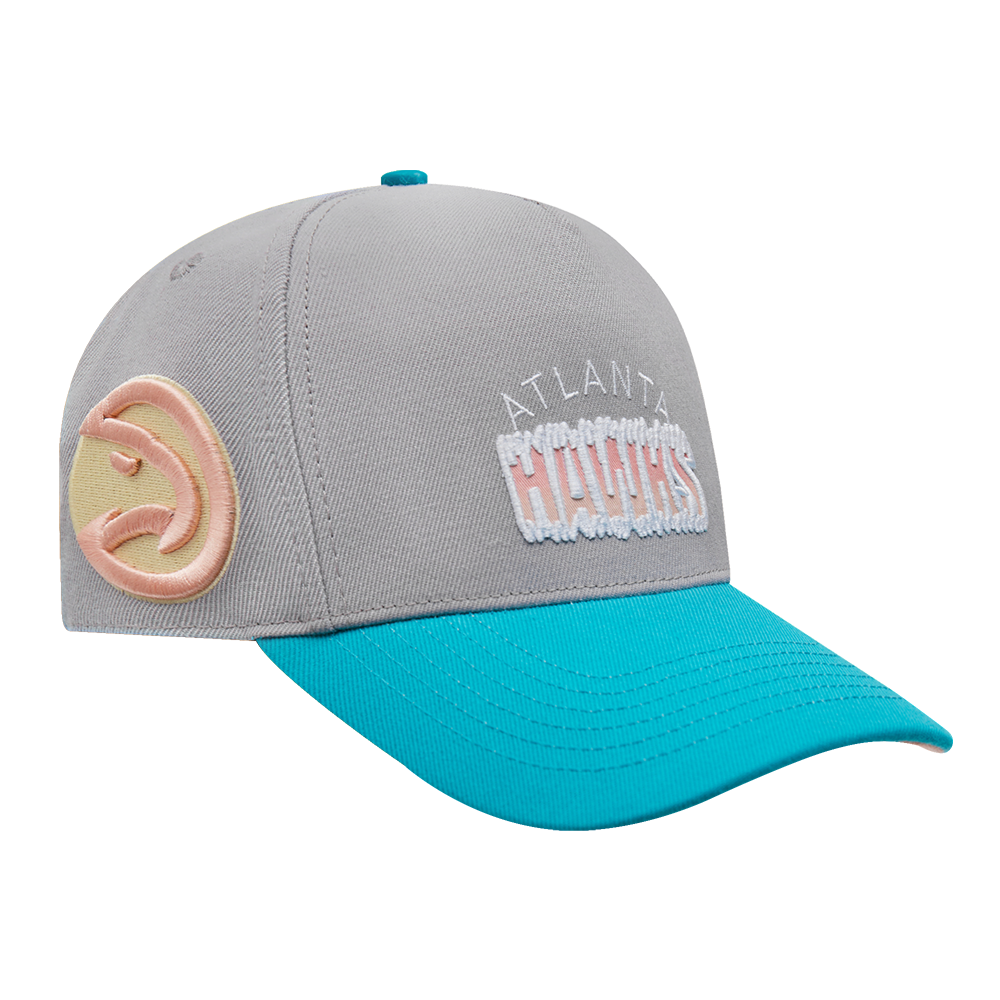 NBA ATLANTA HAWKS SHARK BITE PINCH FRONT SNAPBACK HAT (GRAY)