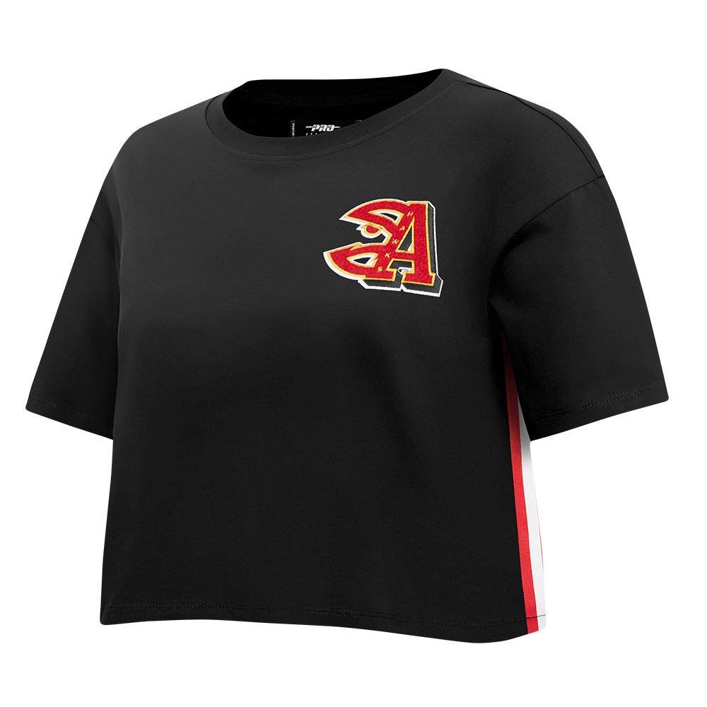 NBA ATLANTA HAWKS MASHUP WOMEN'S BOXY TEE (BLACK)