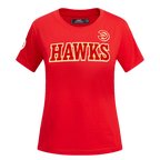 NBA ATLANTA HAWKS CLASSIC SHORT SLEEVE WOMEN'S SLIM FIT TEE (RED)