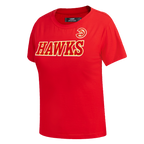 NBA ATLANTA HAWKS CLASSIC SHORT SLEEVE WOMEN'S SLIM FIT TEE (RED)