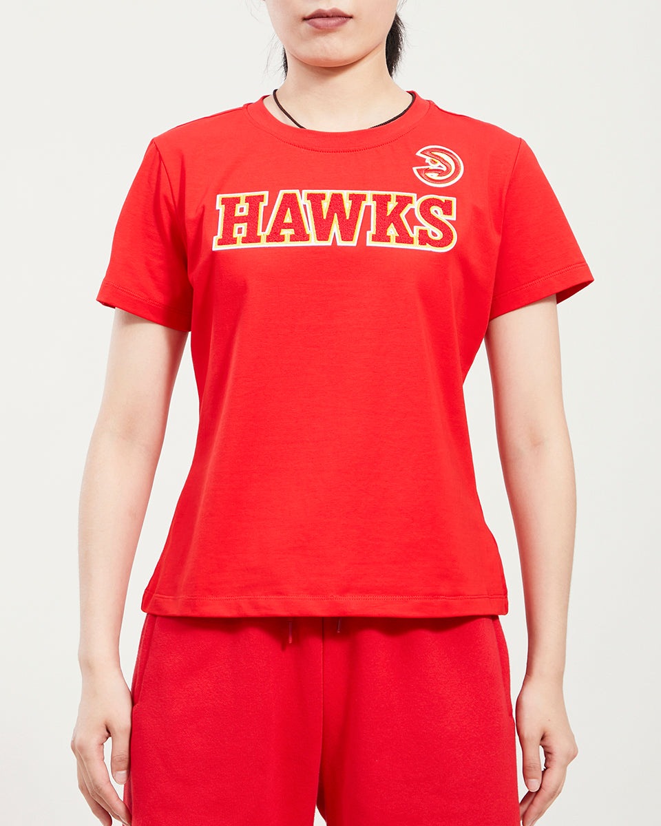 NBA ATLANTA HAWKS CLASSIC SHORT SLEEVE WOMEN'S SLIM FIT TEE (RED)