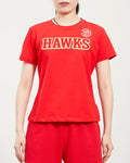 NBA ATLANTA HAWKS CLASSIC SHORT SLEEVE WOMEN'S SLIM FIT TEE (RED)