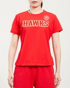 NBA ATLANTA HAWKS CLASSIC SHORT SLEEVE WOMEN'S SLIM FIT TEE (RED)