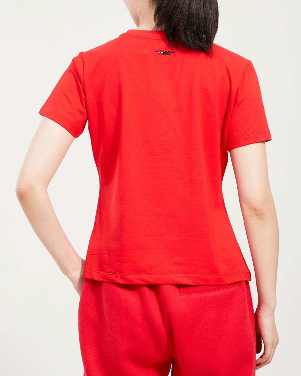 NBA ATLANTA HAWKS CLASSIC SHORT SLEEVE WOMEN'S SLIM FIT TEE (RED)