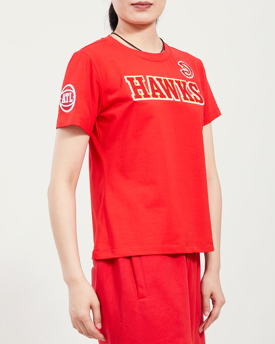 NBA ATLANTA HAWKS CLASSIC SHORT SLEEVE WOMEN'S SLIM FIT TEE (RED)