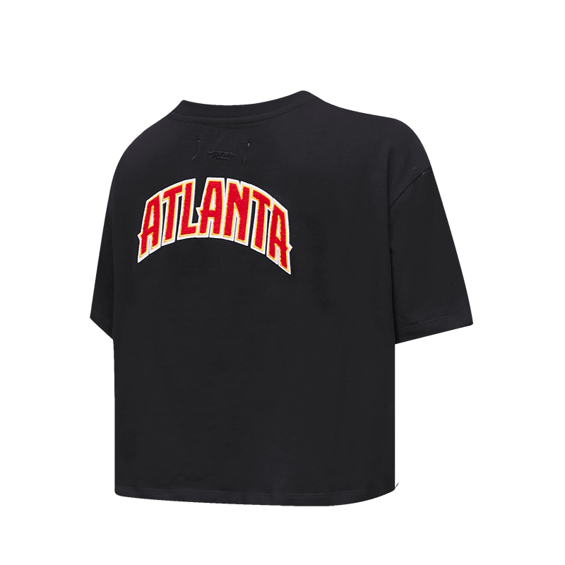 NBA ATLANTA HAWKS CLASSIC T-SHIRT À COUPE CARRÉE POUR FEMME (NOIR)