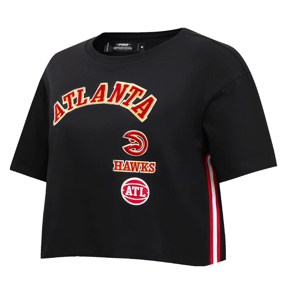 NBA ATLANTA HAWKS RETRO CLASSIC WOMEN'S BOXY TEE (BLACK)