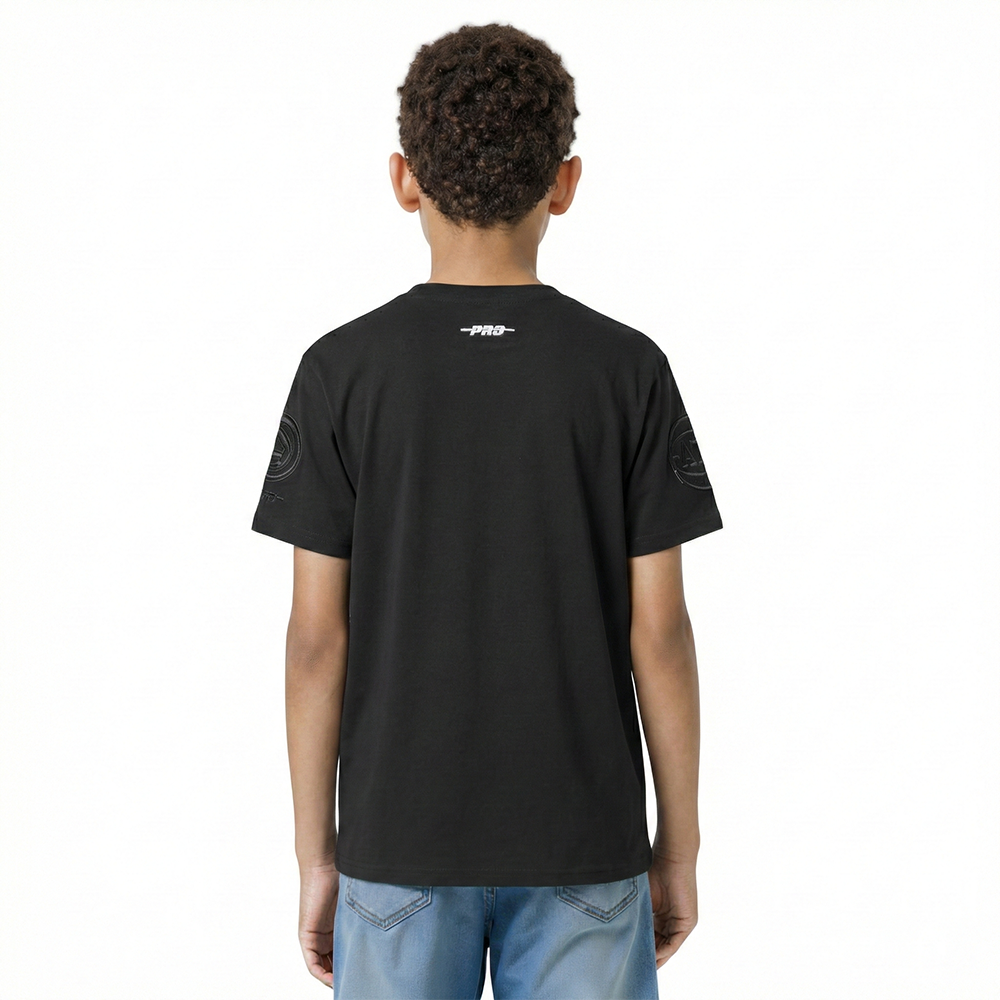 NBA ATLANTA HAWKS TRIPLE BLACK BIG BOYS SHORT SLEEVE TEE (BLACK)