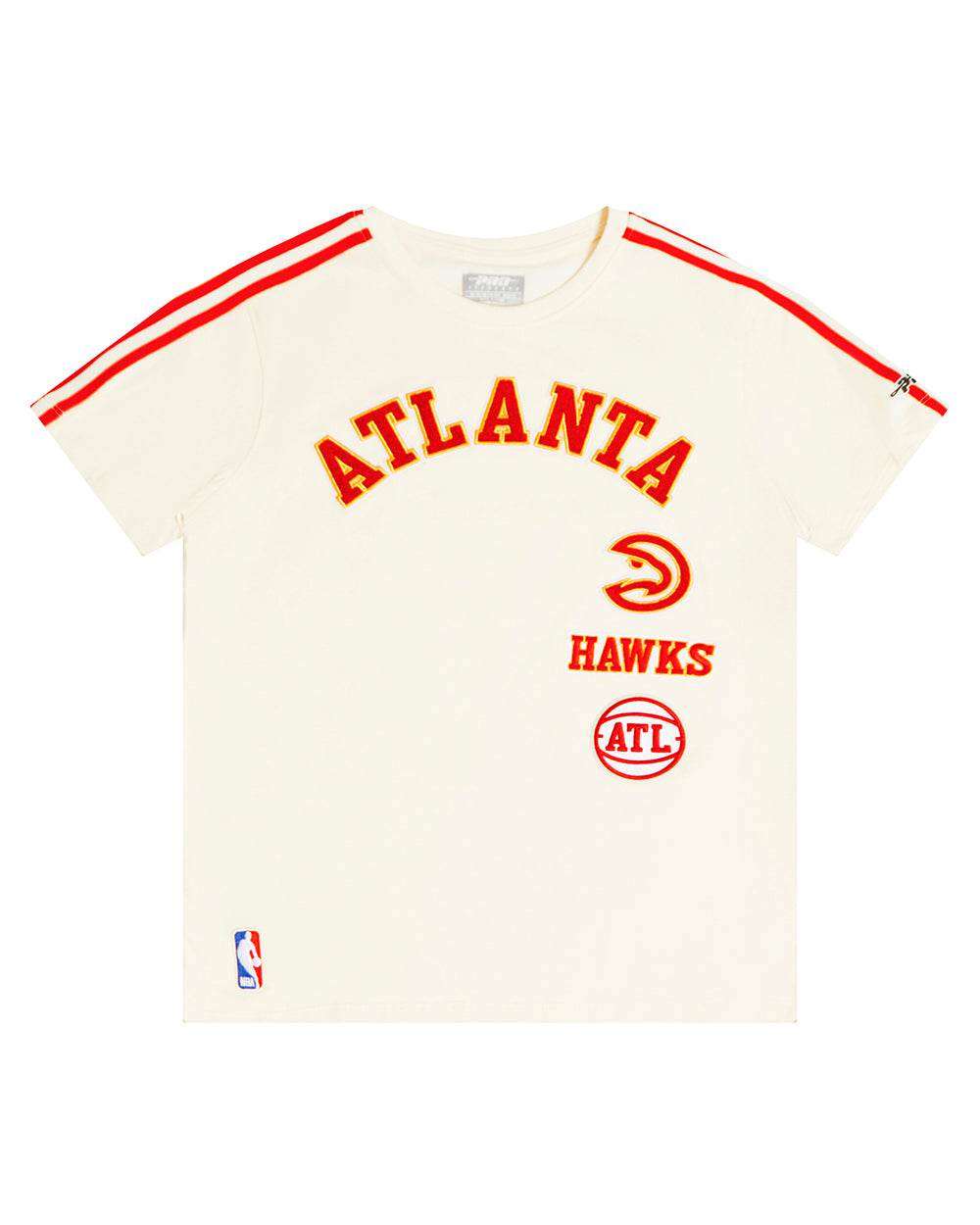 NBA ATLANTA HAWKS RETRO CLASSIC SINGLE JERSEY BIG BOY'S SINGLE JERSEY TAPING TEE (EGGSHELL/ RED)