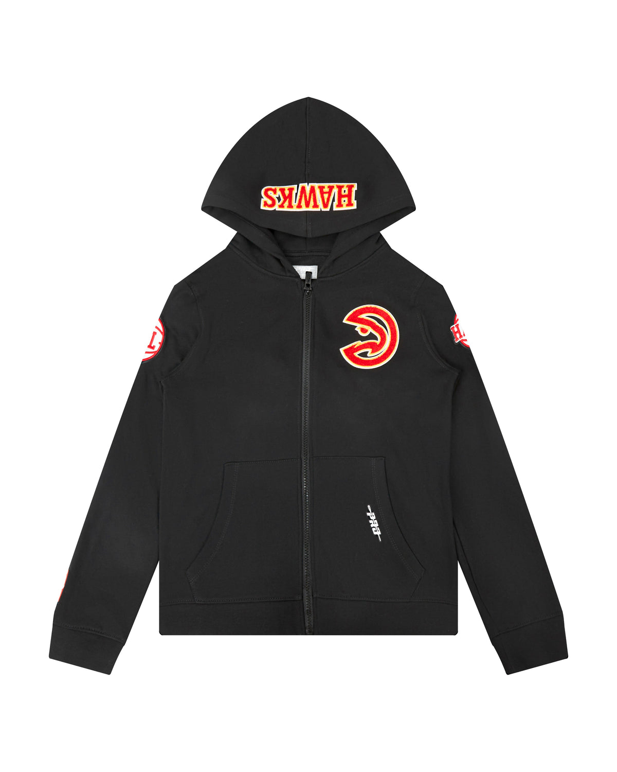 NBA ATLANTA HAWKS CLASSIC BIG BOY'S FLEECE FULL ZIP PULLOVER HOODIE (BLACK)