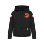 NBA ATLANTA HAWKS CLASSIC BIG BOY'S FLEECE FULL ZIP PULLOVER HOODIE (BLACK)