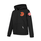NBA ATLANTA HAWKS CLASSIC BIG BOY'S FLEECE FULL ZIP PULLOVER HOODIE (BLACK)
