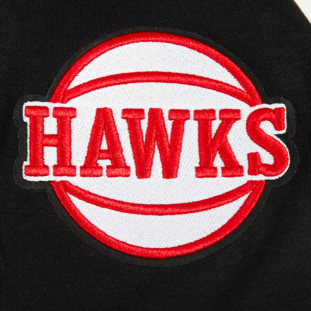 NBA ATLANTA HAWKS CLASSIC BIG BOY'S FLEECE FULL ZIP PULLOVER HOODIE (BLACK)