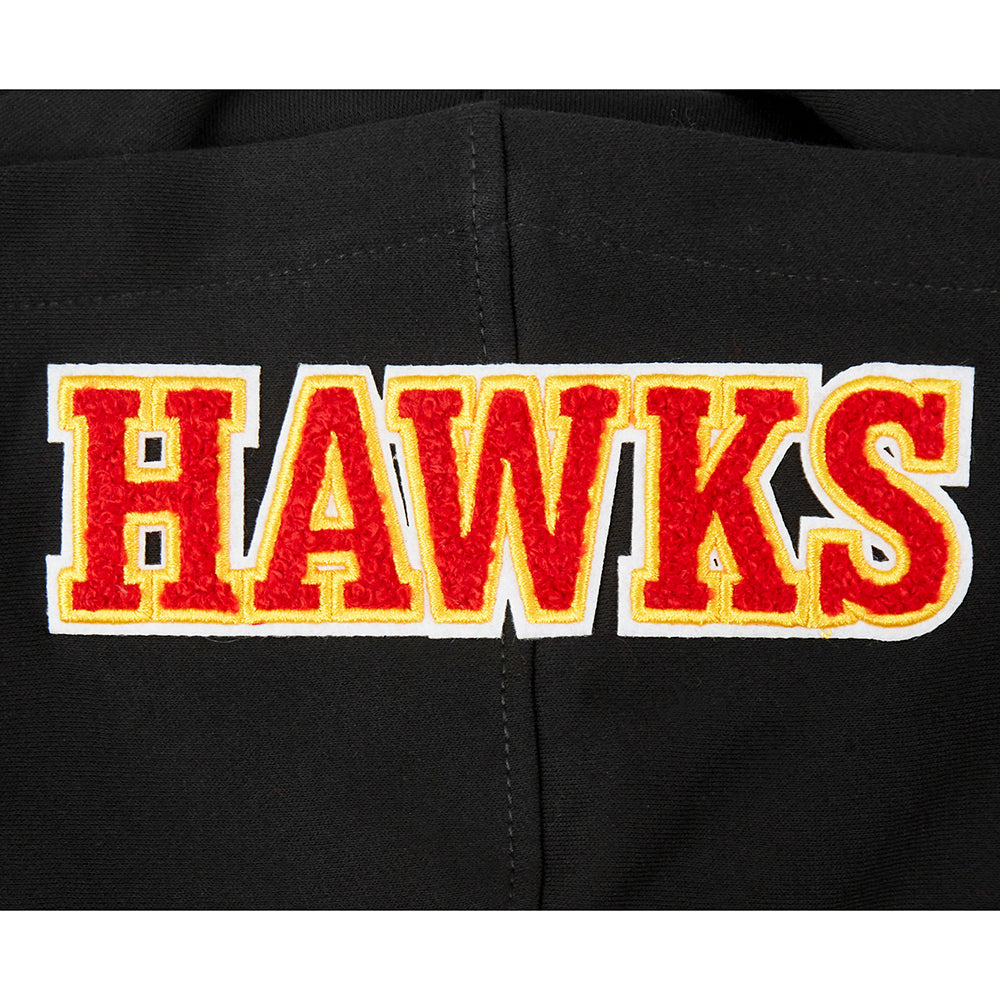 NBA ATLANTA HAWKS CLASSIC BIG BOY'S FLEECE FULL ZIP PULLOVER HOODIE (BLACK)