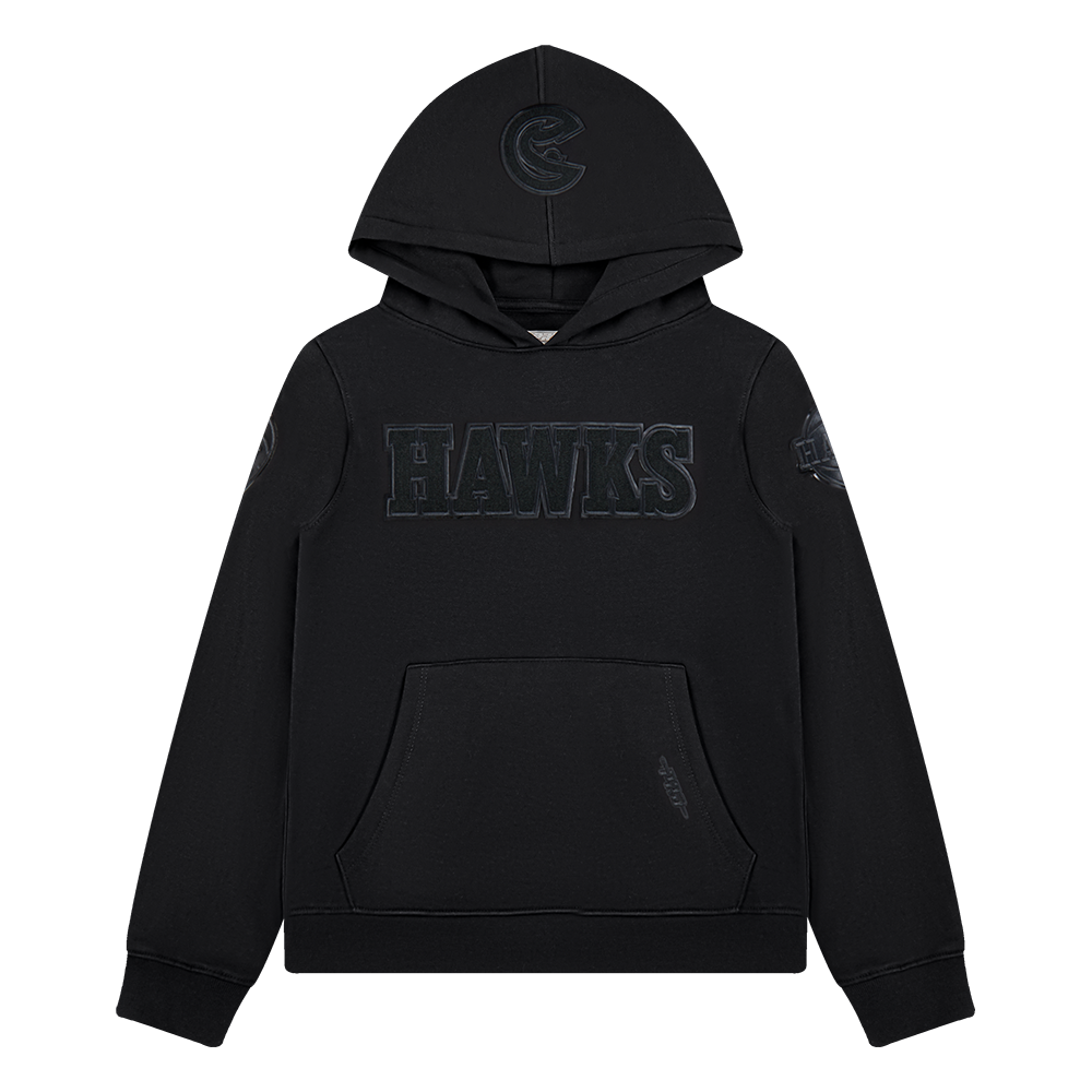 NBA ATLANTA HAWKS TRIPLE BLACK CHANDAIL À CAPUCHON EN MOLLETON POUR GARÇON JUNIOR (NOIR)