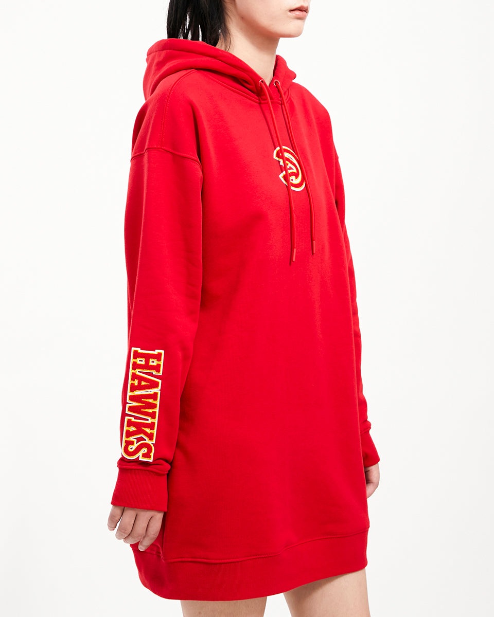 NBA ATLANTA HAWKS CLASSIC WOMEN'S HOODIE DRESS (RED)