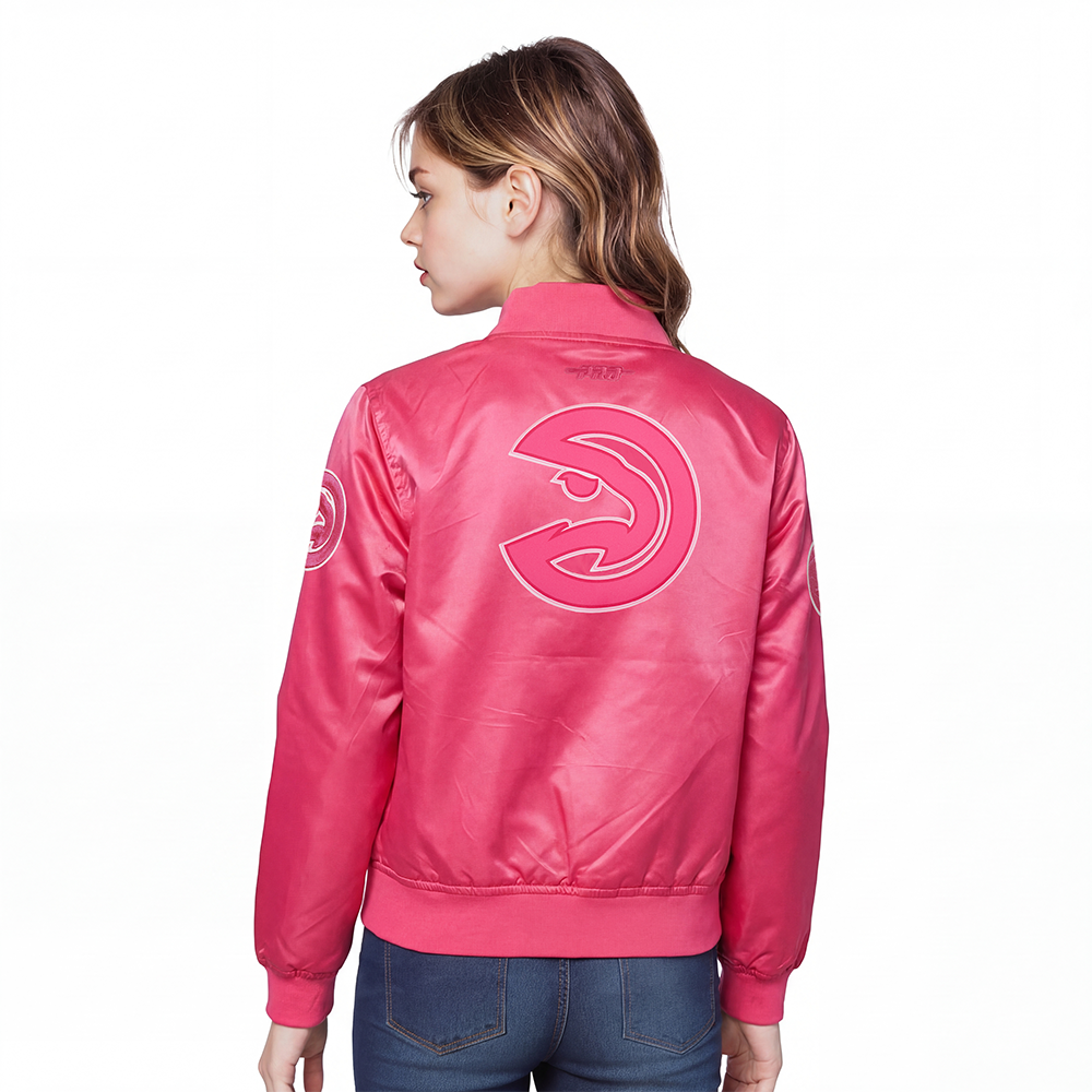 NBA ATLANTA HAWKS TRIPLE PINK BG SATIN JACKET (BEETROOT PURPLE)
