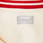 NBA ATLANTA HAWKS RETRO CLASSIC BLOUSON COLLÉGIAL EN LAINE À BORDS CÔTELÉS POUR GARÇON JUNIOR (COQUILLE D'ŒUF/ROUGE)