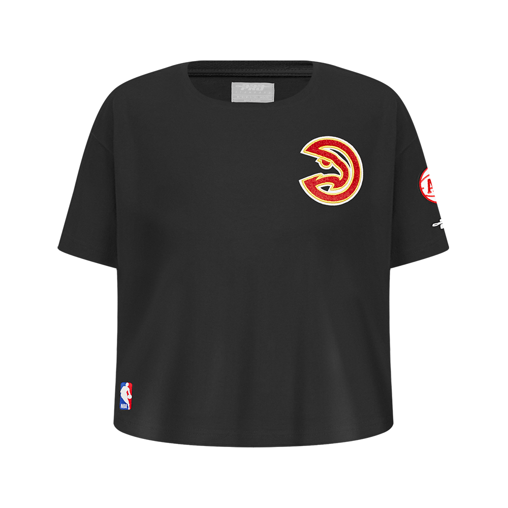 NBA ATLANTA HAWKS CLASSIC BIG GIRL'S SHORT SLEEVE BOXY TEE (BLACK)