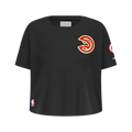 NBA ATLANTA HAWKS CLASSIC BIG GIRL'S SHORT SLEEVE BOXY TEE (BLACK)
