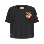 NBA ATLANTA HAWKS CLASSIC BIG GIRL'S SHORT SLEEVE BOXY TEE (BLACK)