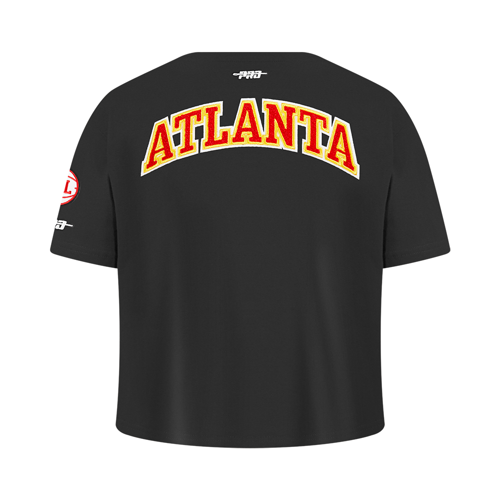 NBA ATLANTA HAWKS CLASSIC BIG GIRL'S SHORT SLEEVE BOXY TEE (BLACK)