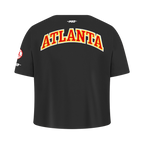 NBA ATLANTA HAWKS CLASSIC BIG GIRL'S SHORT SLEEVE BOXY TEE (BLACK)