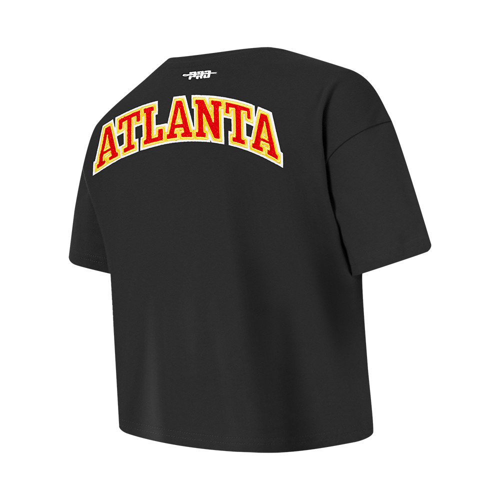NBA ATLANTA HAWKS CLASSIC BIG GIRL'S SHORT SLEEVE BOXY TEE (BLACK)