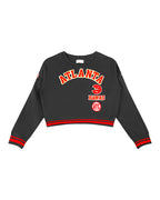 NBA ATLANTA HAWKS RETRO CLASSIC CHANDAIL À COL ROND EN MOLLETON CÔTELÉ POUR FILLE JUNIOR (NOIR/ROUGE/NOIR)