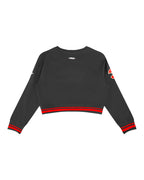 NBA ATLANTA HAWKS RETRO CLASSIC CHANDAIL À COL ROND EN MOLLETON CÔTELÉ POUR FILLE JUNIOR (NOIR/ROUGE/NOIR)