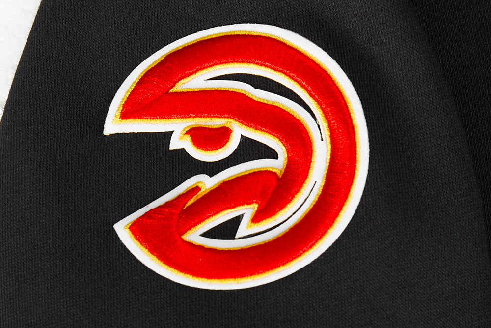 NBA ATLANTA HAWKS RETRO CLASSIC CHANDAIL À COL ROND EN MOLLETON CÔTELÉ POUR FILLE JUNIOR (NOIR/ROUGE/NOIR)