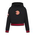 NBA ATLANTA HAWKS RETRO CLASSIC BIG GIRL'S RIB FLC PO HOODIE (BLACK/RED/BLACK)