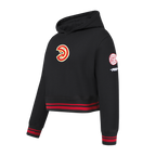 NBA ATLANTA HAWKS RETRO CLASSIC BIG GIRL'S RIB FLC PO HOODIE (BLACK/RED/BLACK)