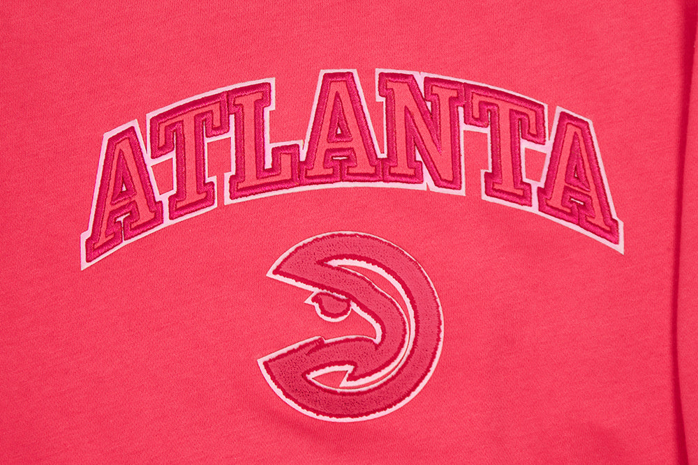 NBA ATLANTA HAWKS CHANDAIL À COL ROND TRIPLE ROSE EN MOLLETON POUR FILLE JUNIOR (VIOLET BETTERAVE)