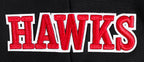 NBA ATLANTA HAWKS SCRIPT TAIL CHANDAIL À CAPUCHON COURT EN MOLLETON CÔTELÉ POUR FEMME (NOIR/ROUGE/NOIR)