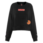 NBA ATLANTA HAWKS WINGSPAN WOMEN'S FLEECE CREWNECK (BLACK)