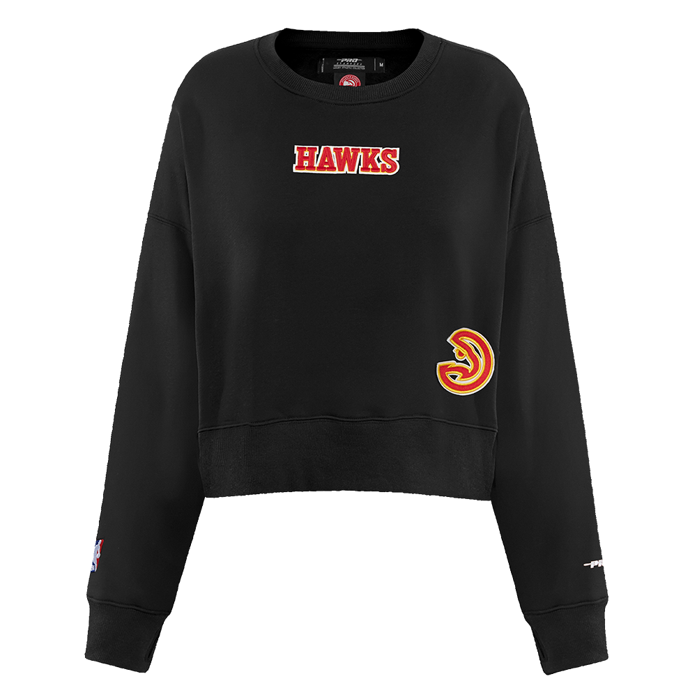NBA ATLANTA HAWKS WINGSPAN WOMEN'S FLEECE CREWNECK (BLACK)
